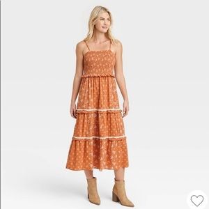 Orange Floral Universal Thread Dress